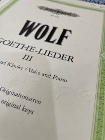 Wolf: Goethe-Lieder Vol 3 published by Peters